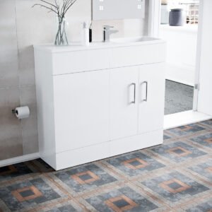 James 1000mm Slimline Vanity. Basin And WC Unit White