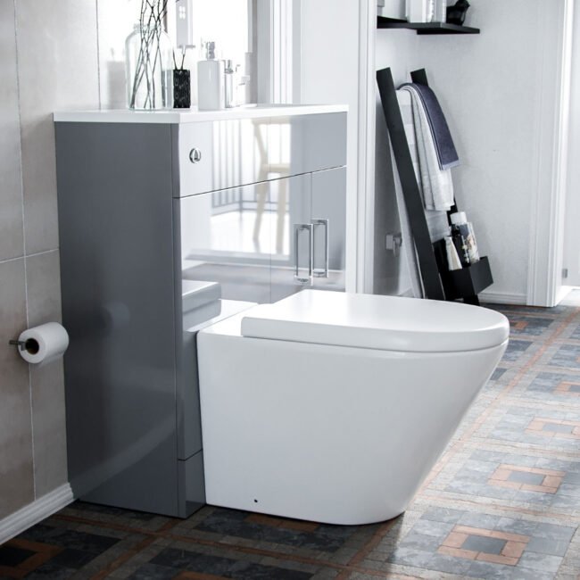 James 1000mm Vanity Basin Unit & Ellis Back To Wall Toilet Grey - Image 3