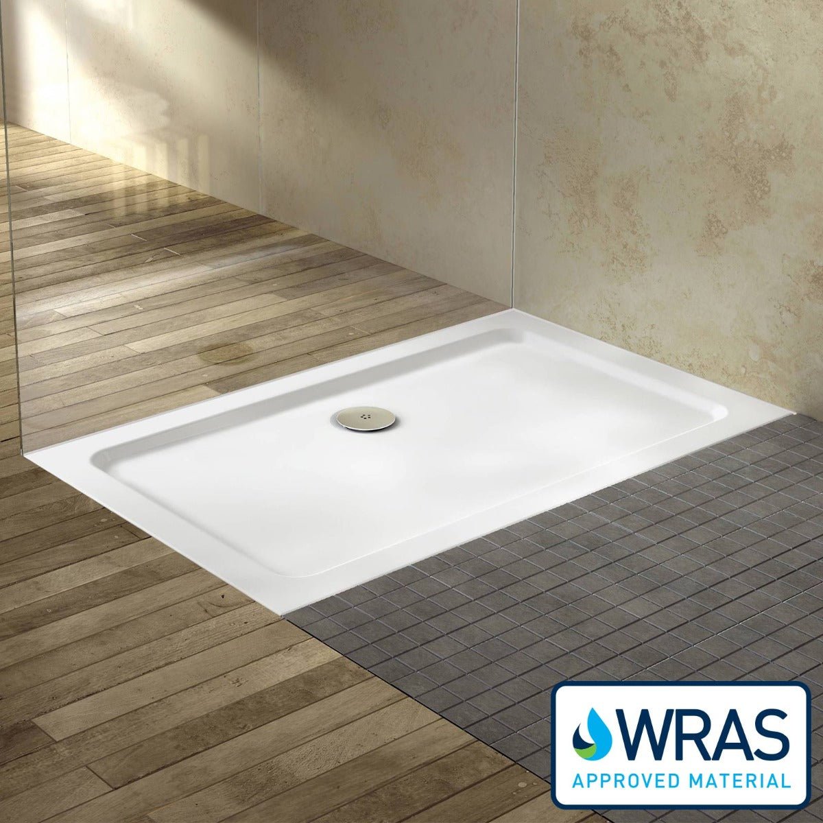 1100mm Rectangle Low Profile Shower Tray White