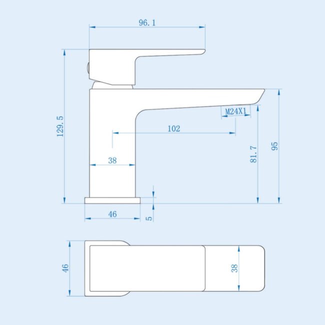 Nanuya White Wall Hung 400mm Vanity Unit & Square Basin Mono Mixer Tap - Image 8
