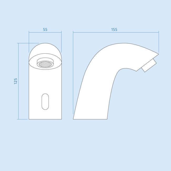 Cairo Contemporary Sensor Activated Basin Sink Mono Mixer Tap With TMV Valve - Image 8