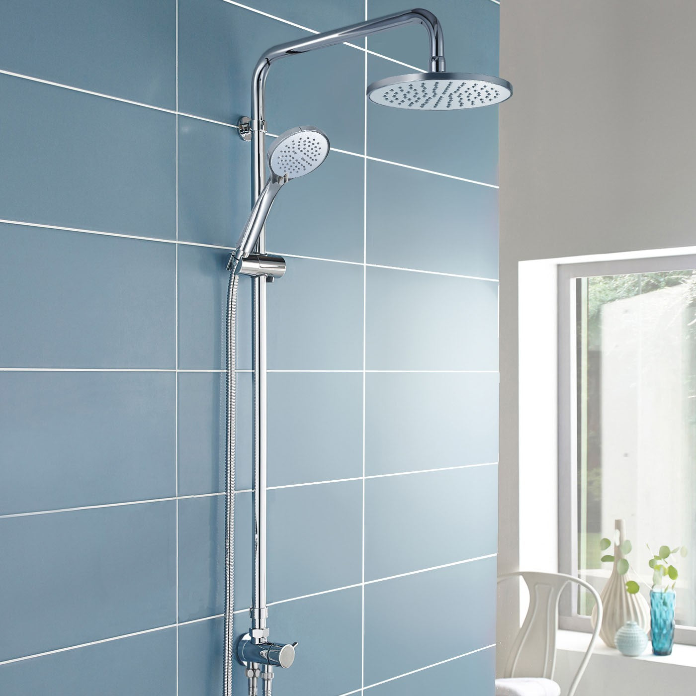 Winstead Multi Function Riser Slide Shower Rail Kit Square - Image 2