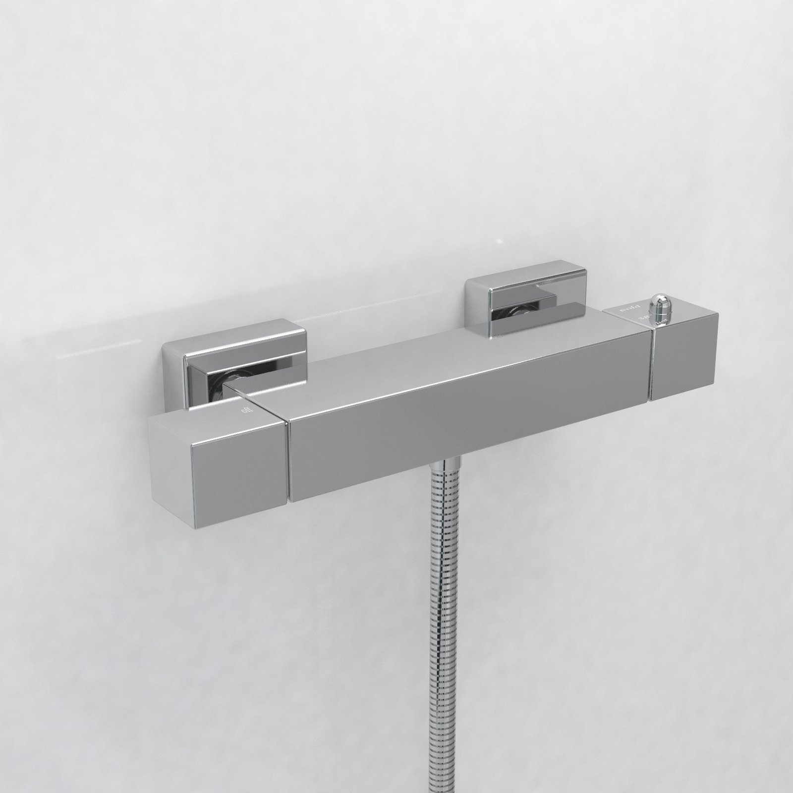 Alice Square Thermostatic Bar Shower Mixer Valve Chrome