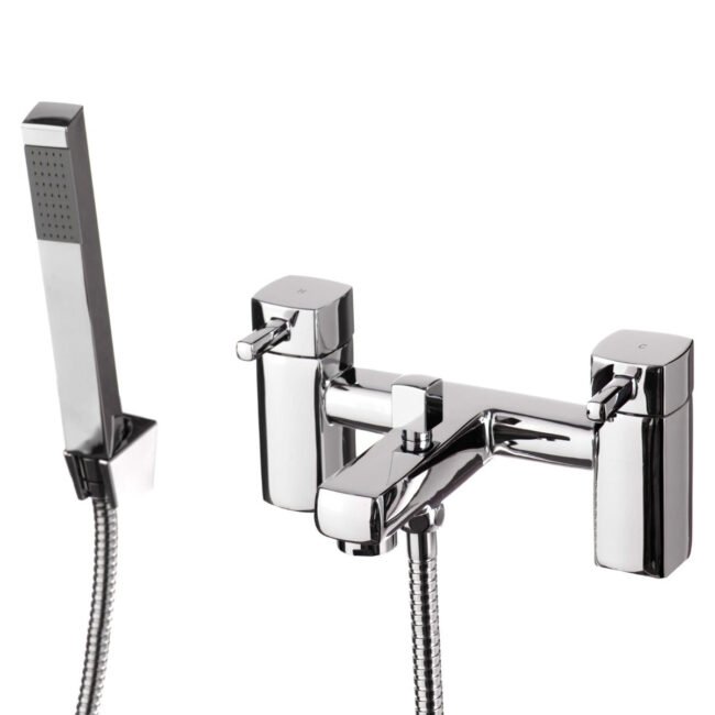 Newport Square Basin Sink Mono Mixer Tap & Bath Shower Mixer Tap Chrome - Image 6
