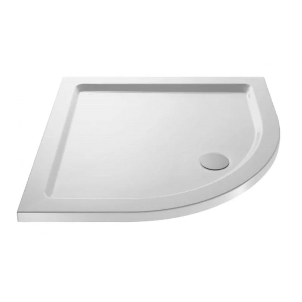 White Slim 760 x 760 mm Quadrant Stone Resin Shower Tray For Wetroom Enclosure